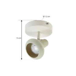 Lindby Deckenstrahler Huby, 1-flammig, creme/hellgrün, Eisen