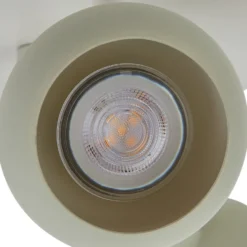 Lindby Deckenstrahler Huby, 3-flammig, creme/hellgrün, Eisen