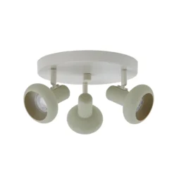 Lindby Deckenstrahler Huby, 3-flammig, creme/hellgrün, Eisen