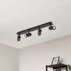 Lindby Deckenstrahler Joffrey, 70 cm, schwarz, 4-flg., GU10