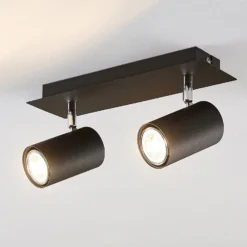 Lindby Deckenstrahler Joffrey, 31 cm, 2-flg., schwarz, GU10