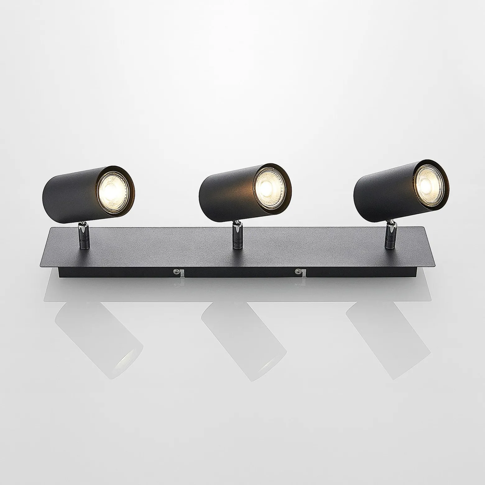 Lindby Deckenstrahler Joffrey, 49cm, schwarz, 3-flg., GU10