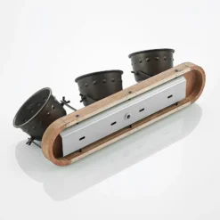 Lindby Deckenstrahler Rubinjo, 45 cm, 3-flg., Holz, GU10