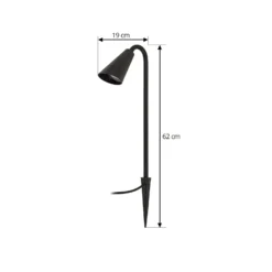 Lindby Erdspießleuchte Sorvete, schwarz, Metall, Höhe 62cm