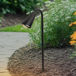 Lindby Erdspießleuchte Sorvete, schwarz, Metall, Höhe 62cm