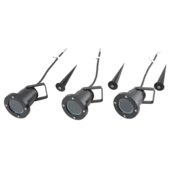 Lindby Erdspießleuchte Thorgal, Ø 9,8 cm, schwarz, 3er-Set