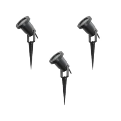 Lindby Erdspießleuchte Thorgal, Ø 9,8 cm, schwarz, 3er-Set