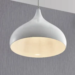 Lindby Hängelampe Ritana, weiß, Metall, Ø 31 cm, E27