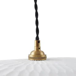 Lindby Hängeleuchte Annira, Ø 29 cm, Keramik, weiß/messing