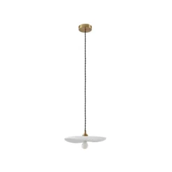 Lindby Hängeleuchte Annira, Ø 29 cm, Keramik, weiß/messing