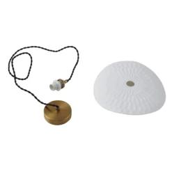 Lindby Hängeleuchte Annira, Ø 29 cm, Keramik, weiß/messing