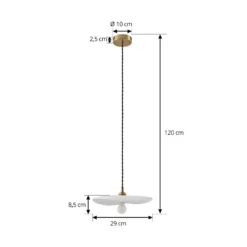 Lindby Hängeleuchte Annira, Ø 29 cm, Keramik, weiß/messing