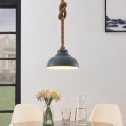 Lindby Hängeleuchte Chaby, Ø 29 cm, einflammig, Metall, Seil
