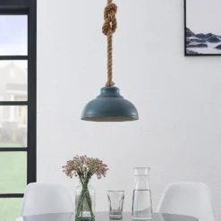 Lindby Hängeleuchte Chaby, Ø 29 cm, einflammig, Metall, Seil