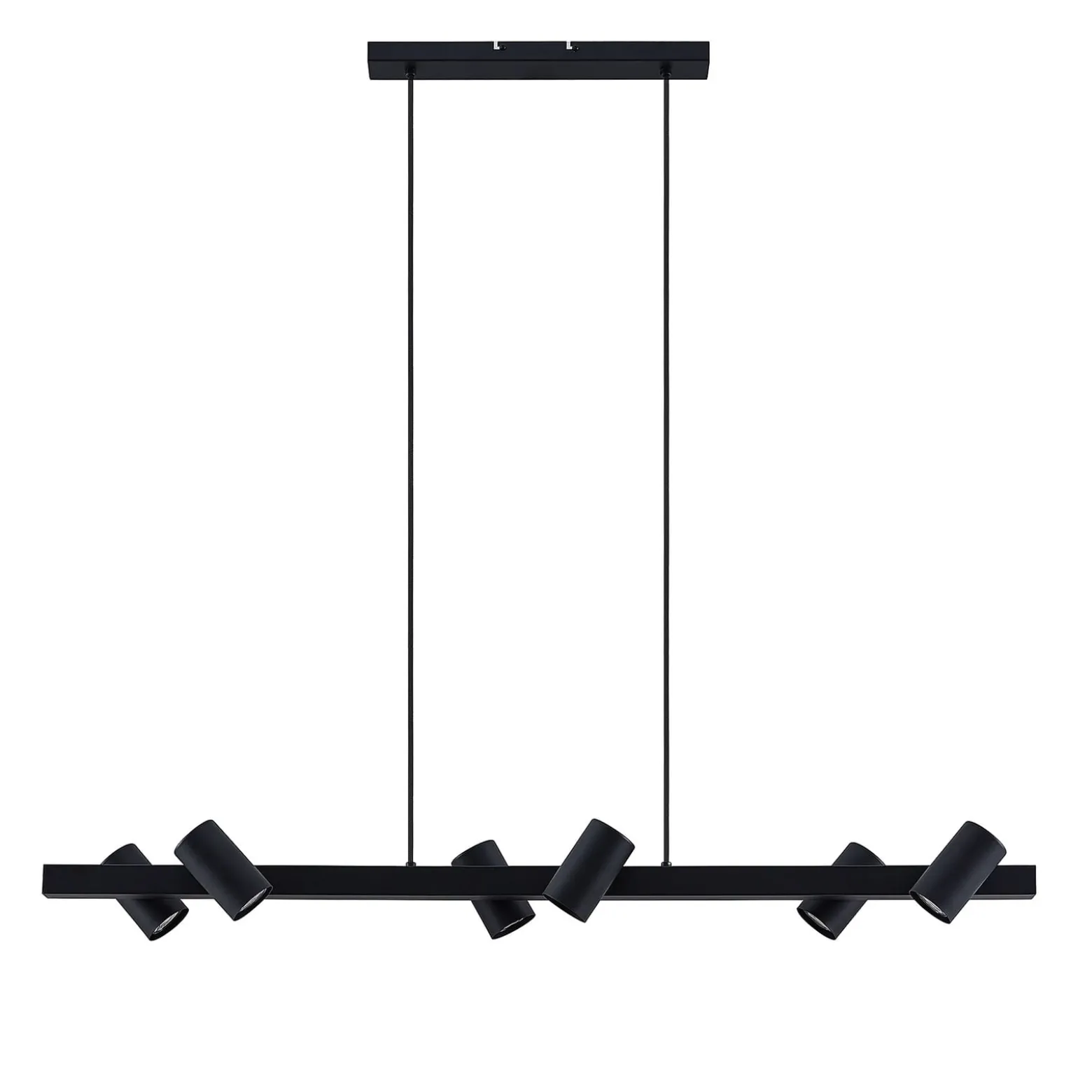 Lindby Hängeleuchte Savoli, 116 cm, schwarz, 6-flg., Stahl
