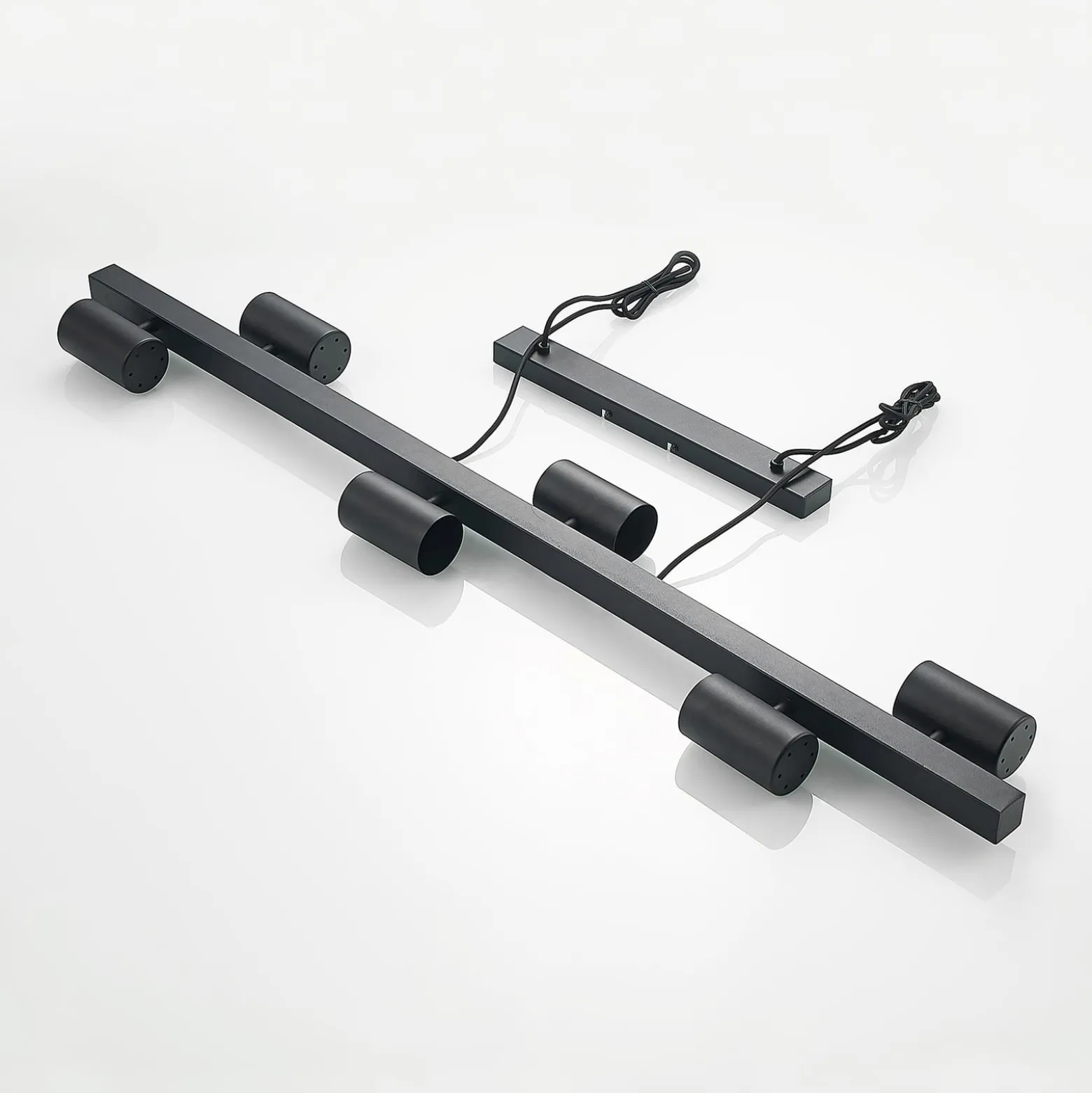 Lindby Hängeleuchte Savoli, 116 cm, schwarz, 6-flg., Stahl