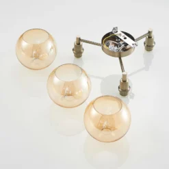 Lindby Jemissa Deckenlampe, 3-flammig, amber