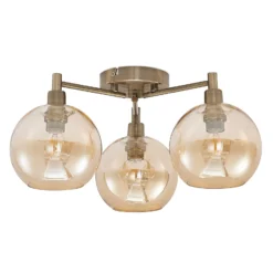 Lindby Jemissa Deckenlampe, 3-flammig, amber