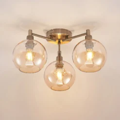 Lindby Jemissa Deckenlampe, 3-flammig, amber