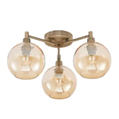 Lindby Jemissa Deckenlampe, 3-flammig, amber