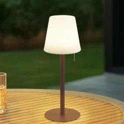 Lindby LED-Akkulampe Azalea schwarz Alu CCT höhenverstellbar