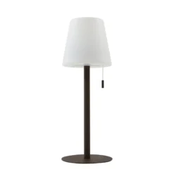 Lindby LED-Akkulampe Azalea, weiß/braun, 45 cm, CCT, IP44