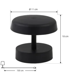 Lindby LED-Akkutischlampe Nalani, 10 cm hoch, IP44, dimmbar
