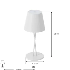 Lindby LED-Akkutischleuchte Janea CROSS, weiß, Metall