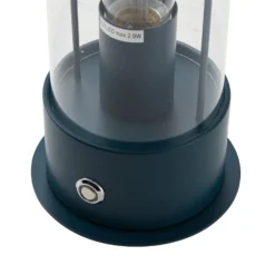 Lindby LED-Akkutischleuchte Yvette, blau, IP44, Touchdimmer