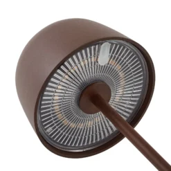 Lindby LED-Akku-Tischleuchte Arietty, braun, dimmbar, IP65