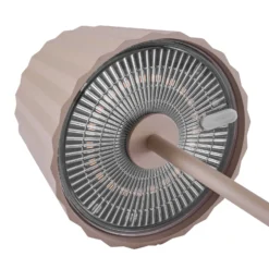 Lindby LED-Akku-Tischleuchte Esali, beige, Metall, IP65