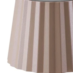 Lindby LED-Akku-Tischleuchte Esali, beige, Metall, IP65
