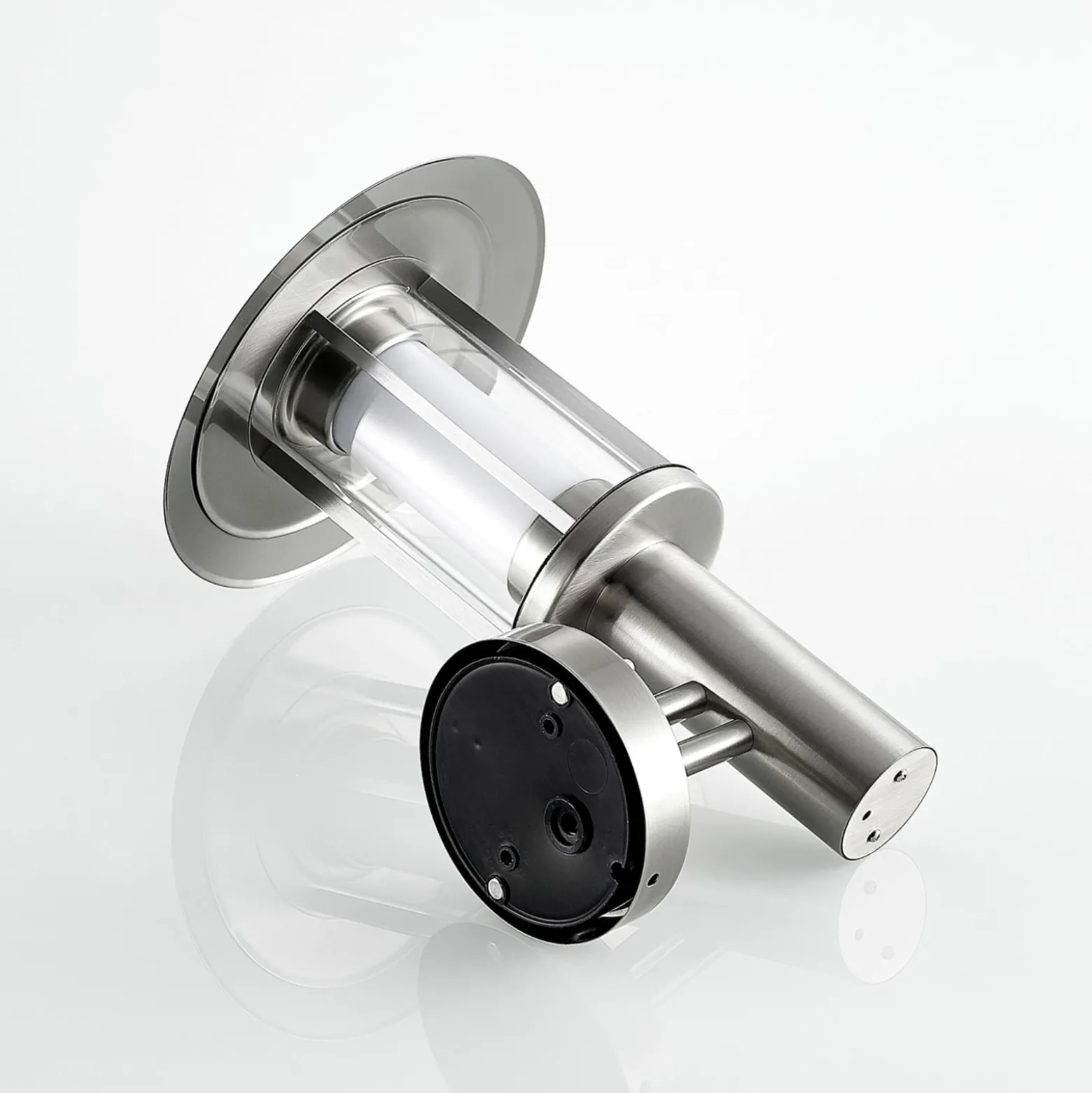 Lindby LED-Außenwandlampe Gregory, Sensor, edelstahl, IP44