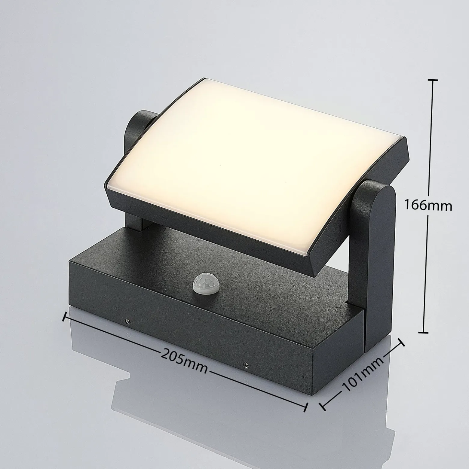 Lindby LED-Außenwandlampe Sherin, anthrazit, Sensor, IP54