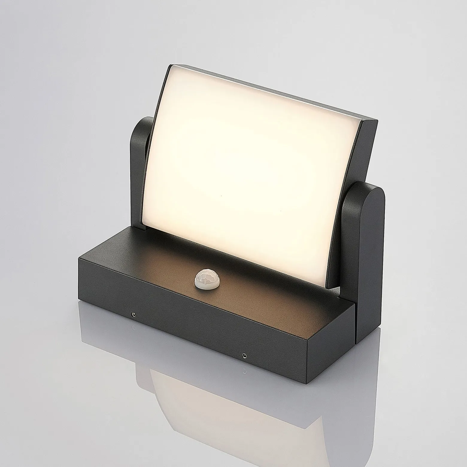 Lindby LED-Außenwandlampe Sherin, anthrazit, Sensor, IP54