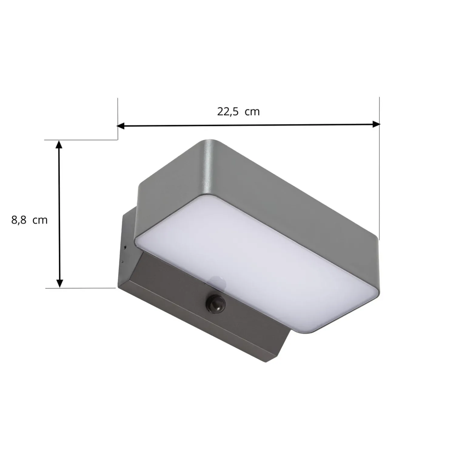 Lindby LED-Außenwandleuchte Fando, anthrazit, Sensor, IP44