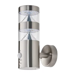 Lindby LED-Außenwandleuchte Lanea, 22 cm, Edelstahl, Sensor