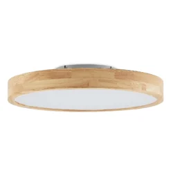 Lindby LED-Deckenlampe Lanira, Ø 50 cm, Holz, Remote, CCT