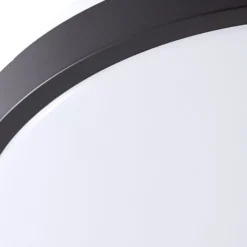 Lindby LED-Deckenlampe Medon Ø 29 cm schwarz Kunststoff IP44