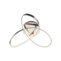 Lindby LED-Deckenlampe Saliha, nickelfarben, Metall, dimmbar