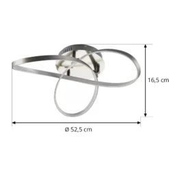 Lindby LED-Deckenlampe Saliha, nickelfarben, Metall, dimmbar