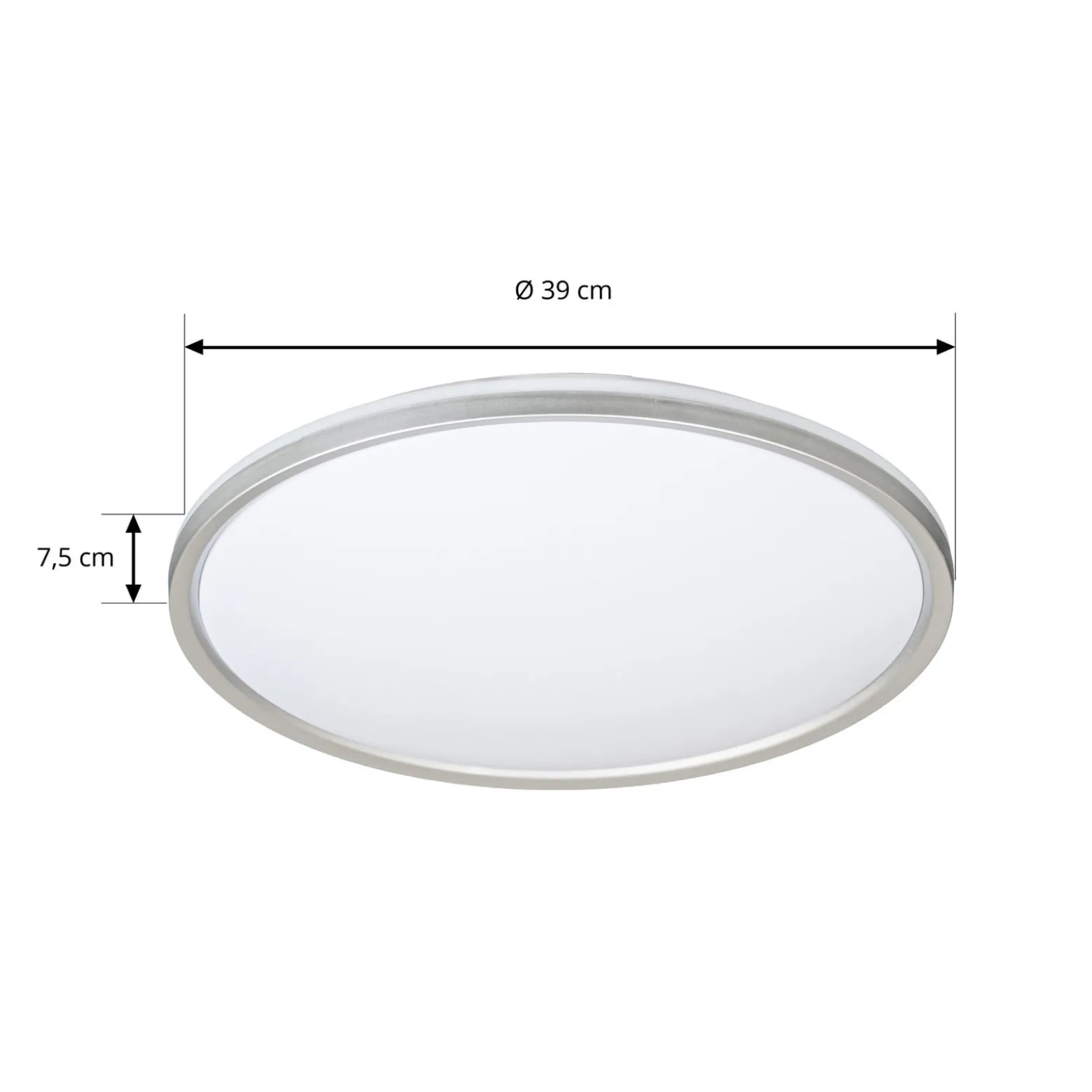 Lindby LED-Deckenleuchte Edmund, silber, Ø 39 cm, CCT, IP44