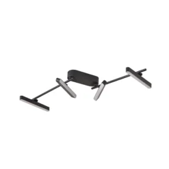 Lindby LED-Deckenleuchte Eldrin, 4-flg., schwarz,Lichtleiste