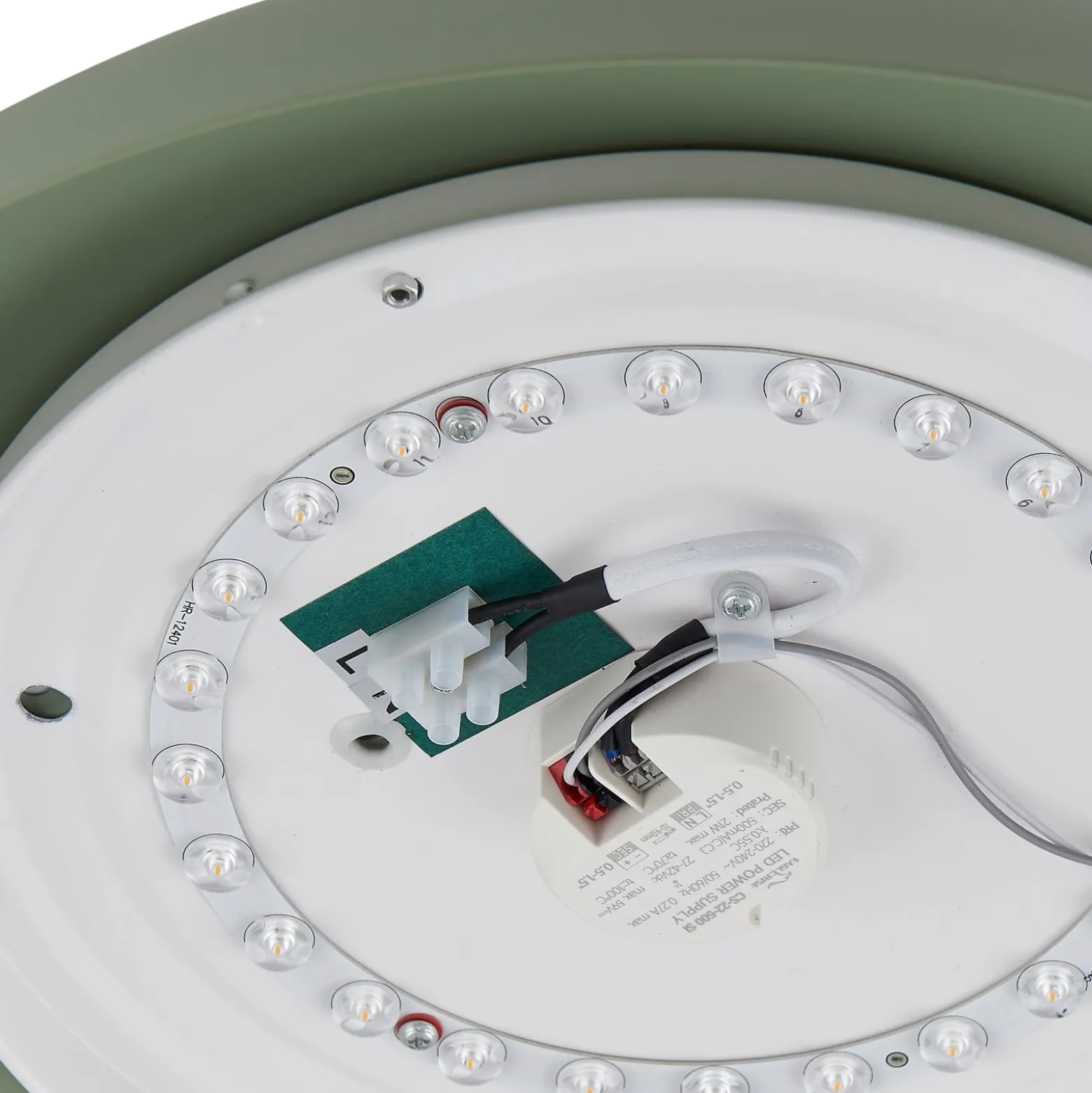 Lindby LED-Deckenleuchte Florie, grün, Metall, Ø 40 cm