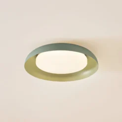 Lindby LED-Deckenleuchte Florie, grün, Metall, Ø 40 cm
