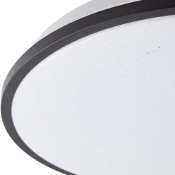 Lindby LED-Deckenleuchte Glane, Ø 38 cm, schwarz/weiß, IP44