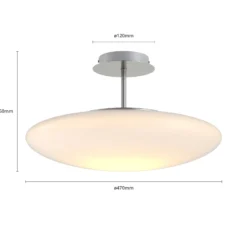 Lindby LED-Deckenleuchte Gunda, weiß, Glas, Ø 48 cm, dimmbar