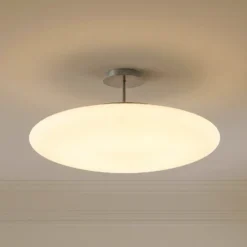 Lindby LED-Deckenleuchte Gunda, weiß, Glas, Ø 48 cm, dimmbar