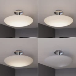 Lindby LED-Deckenleuchte Gunda, weiß, Glas, Ø 48 cm, dimmbar