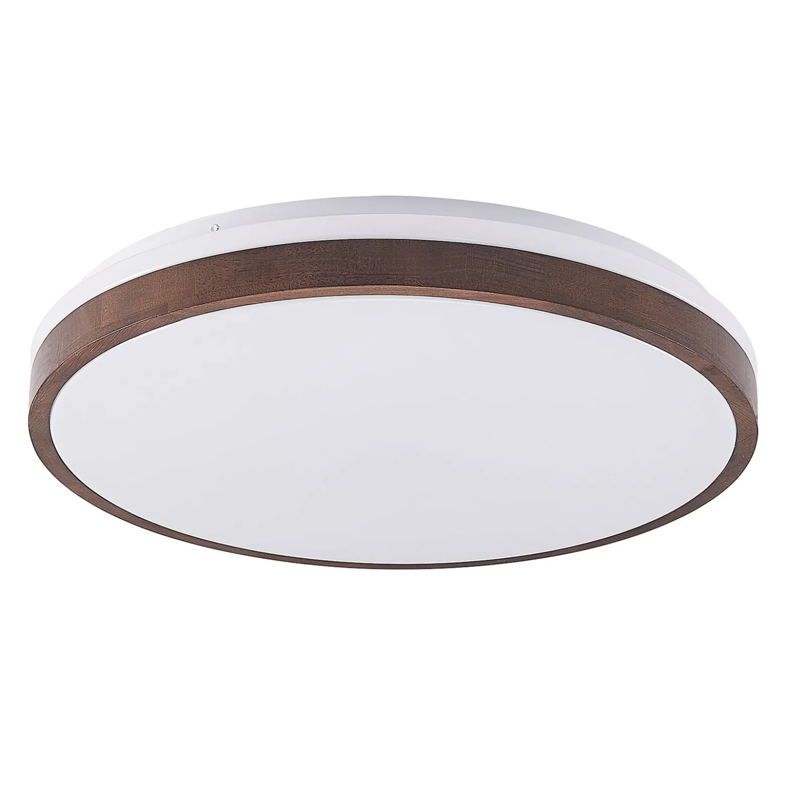 Lindby LED-Deckenleuchte Hudsona, Ø 49 cm, Holz, braun